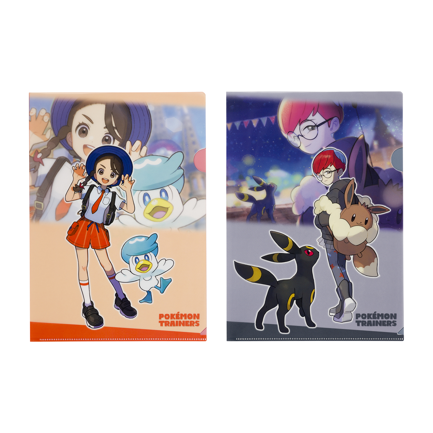 포켓몬센터 A4 클리어파일 2종 세트 POKÉMON TRAINERS 푸름＆모란